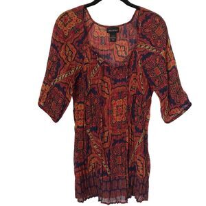 Lane Bryant Top Womens Size 14/16 Southwestern Aztec Tribal Pleated Tunic